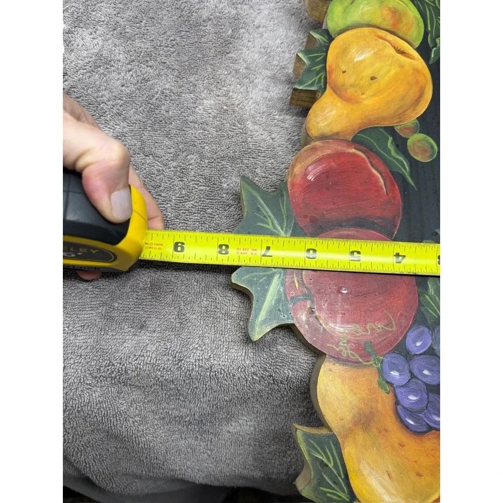 Vtg Hand Painted Fruit Wall Plaque 33.5